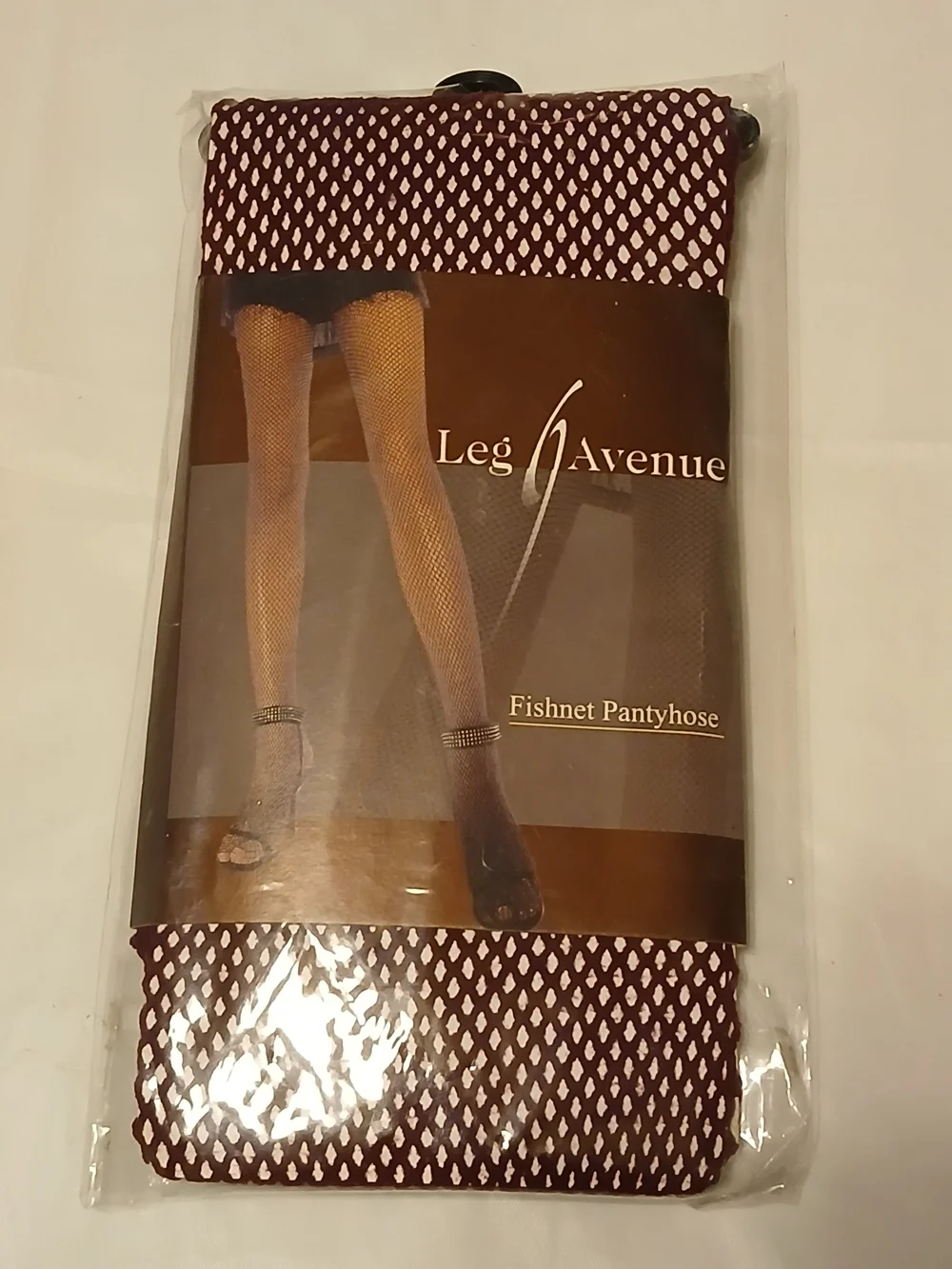 Leg Avenue Burgundy Fishnet Pantyhose - Stylish Fishnet Tights